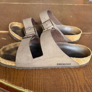 Birkenstock Taupe Slide Sandals